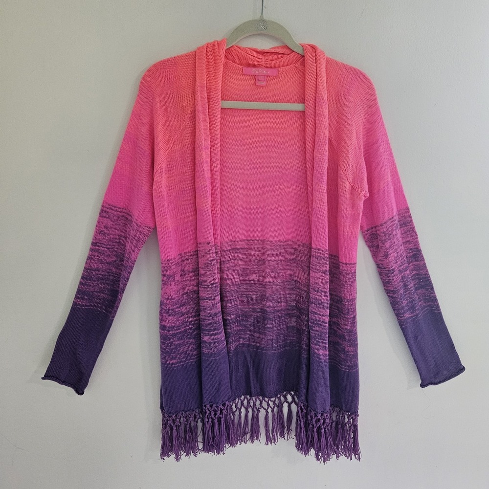 Lilly Pulitzer Tatum Ombre Cardigan Orchid Oasis  Women's Size Medium